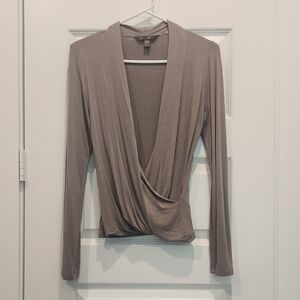 Banana Republic Taupe Drape Blouse